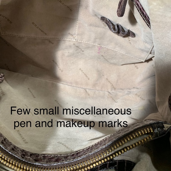 SOLD-Brahmin Leather Croc Embossed Ombre Slouchy Hobo Satchel Purse - Picture 10 of 10